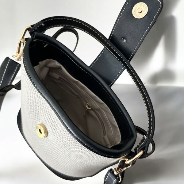 Hasır Görünümlü Deri Ve Gold Kemer Detaylı Omuz Çantası Eva