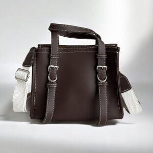 Dikiş Detaylı El ve Omuz Çantası Tom Acı Kahve