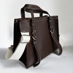 Dikiş Detaylı El ve Omuz Çantası Tom Acı Kahve