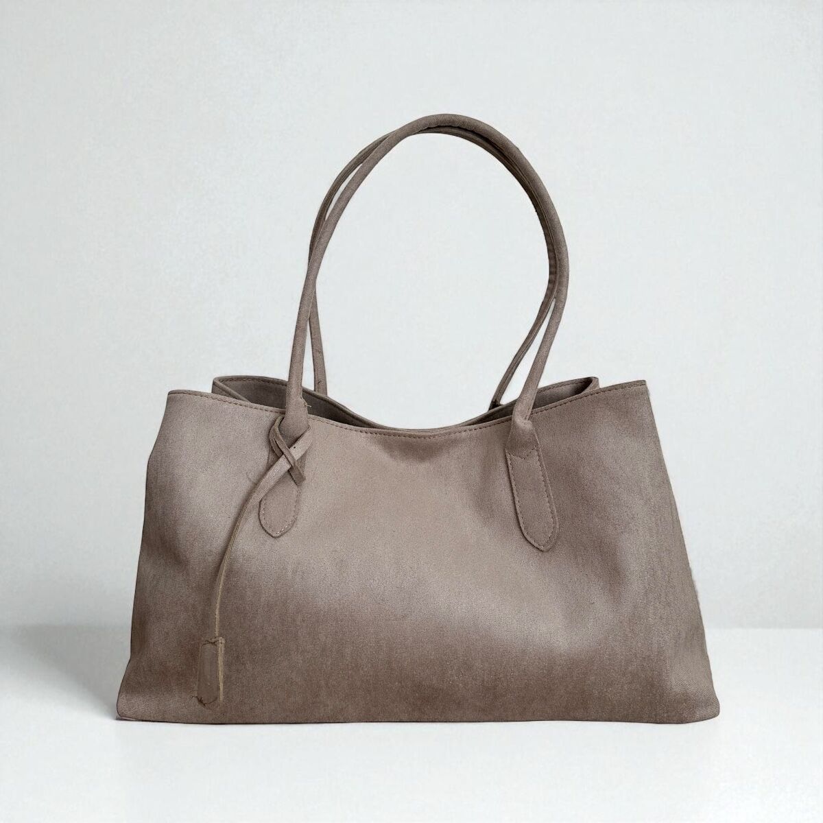 3 Bölmeli Süet Omuz Çantası Vanessa Süet Vizon