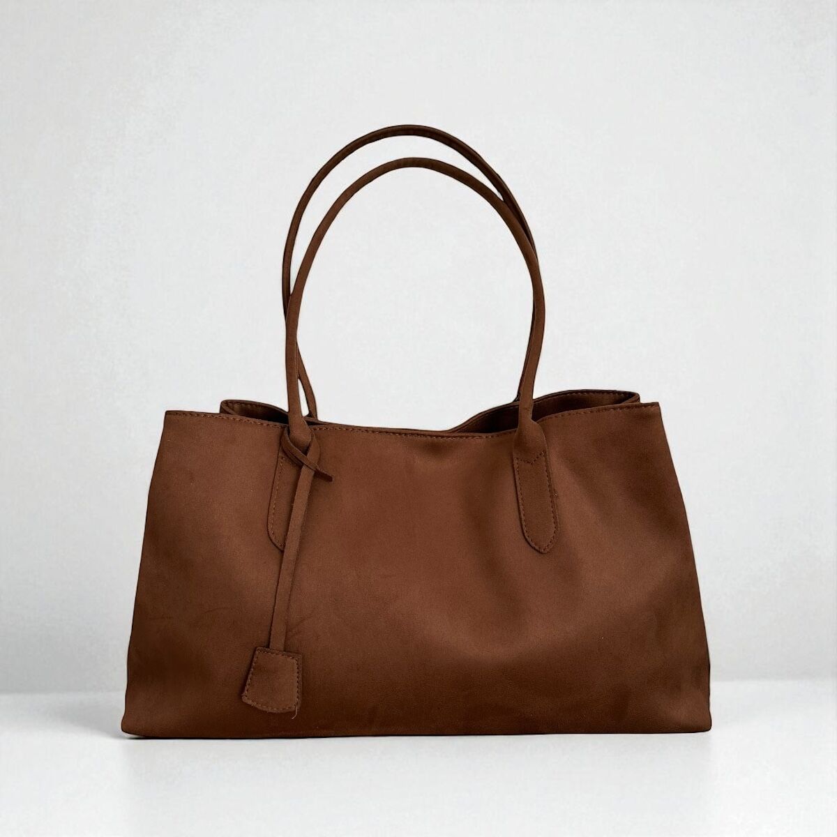 3 Bölmeli Süet Omuz Çantası Vanessa Süet Taba