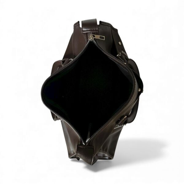 Fermuar Ve Kemer Detaylı Omuz Çantası Stella Acı Kahve