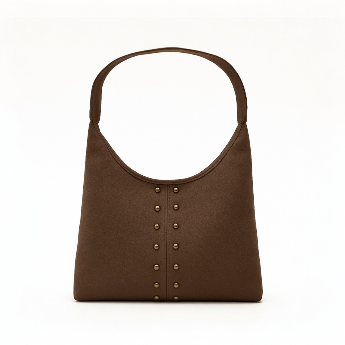 Trok Detaylı Süet Omuz Çantası Pablo Acı Kahve