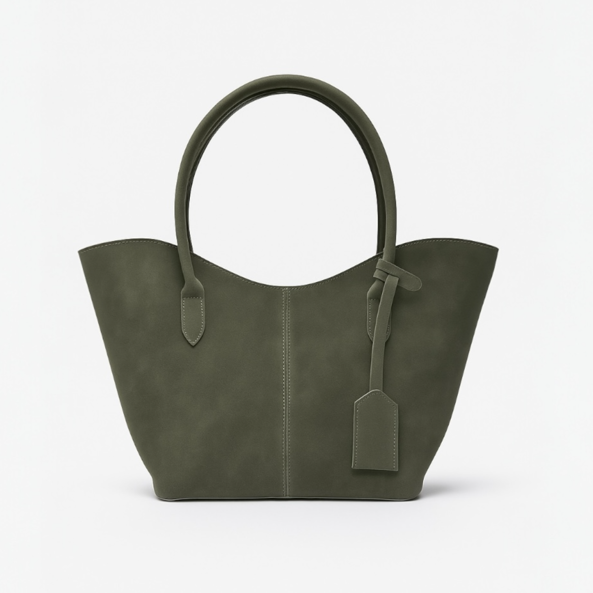 Alina Shopper Süet Omuz Çantası Haki