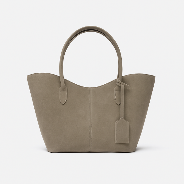 Alina Shopper Süet Omuz Çantası Vizon