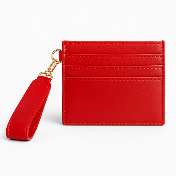 Kurdele Detaylı Kartlık Charm Kırmızı