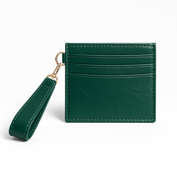 Kurdele Detaylı Kartlık Charm Yeşil