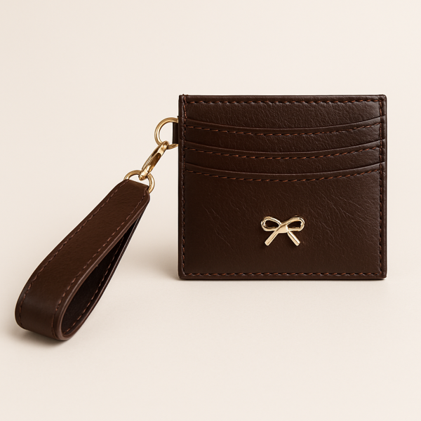 Kurdele Detaylı Kartlık Charm Acı Kahve