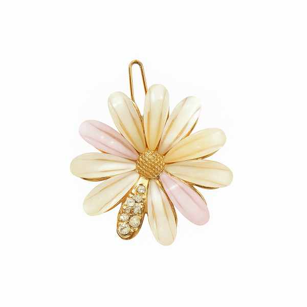 Gold Detaylı Çiçekli 4'lü Toka Seti