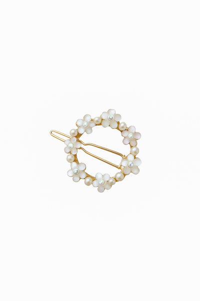 Gold Detaylı Çiçekli 4'lü Toka Seti