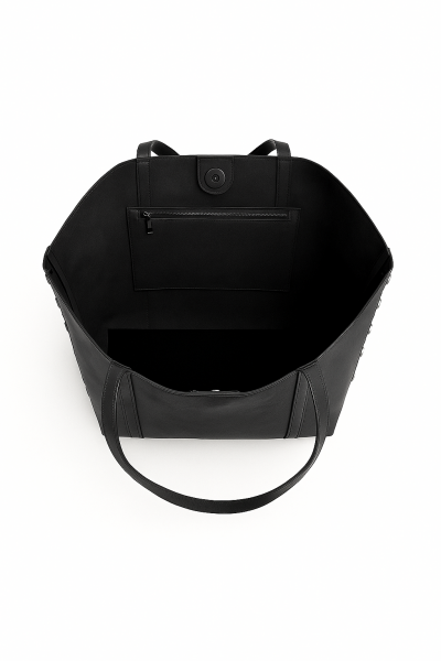 Zımba Detaylı Omuz Ve Kol Çantası Monica Deri Siyah