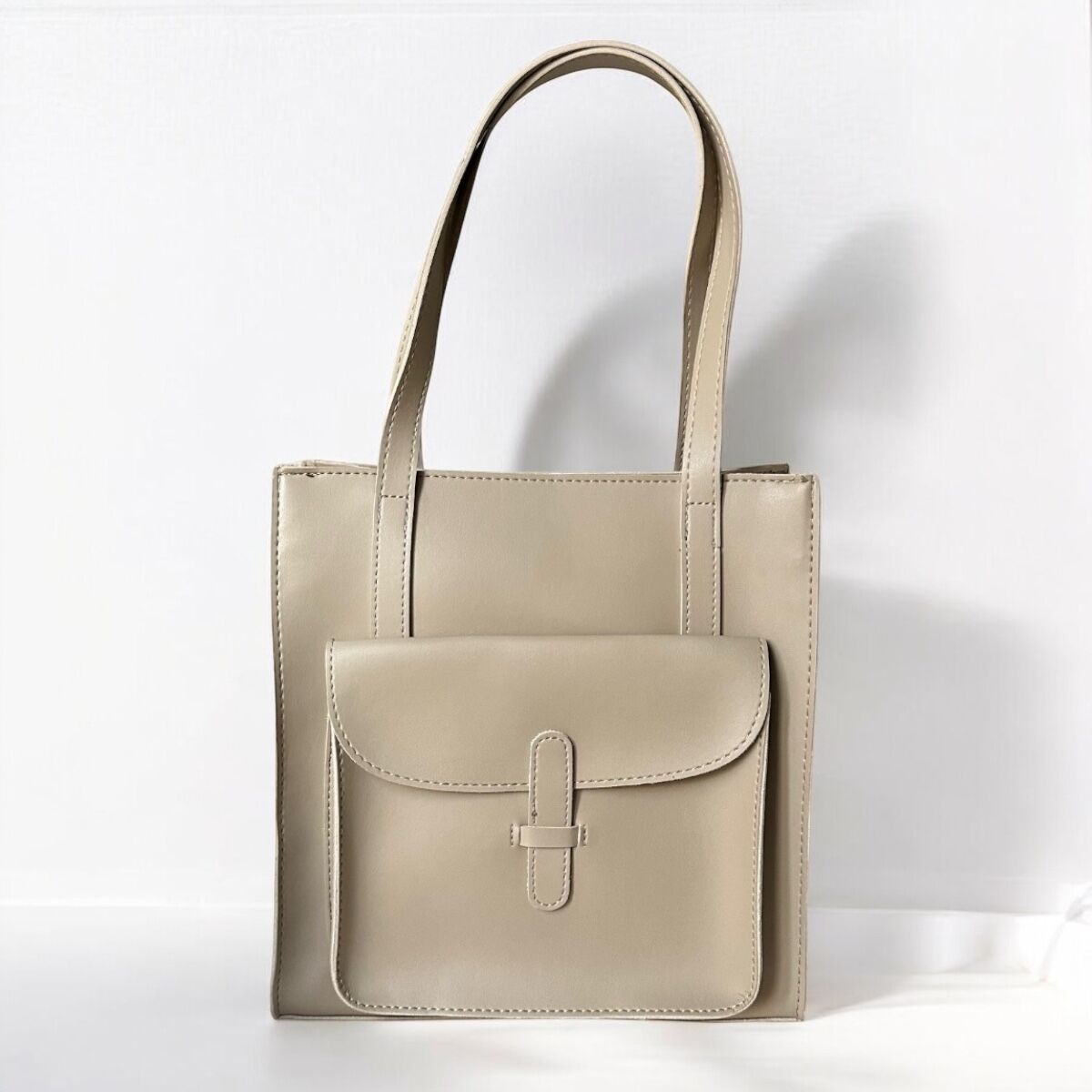 Ön Cep Kapak Detaylı Violet Bej