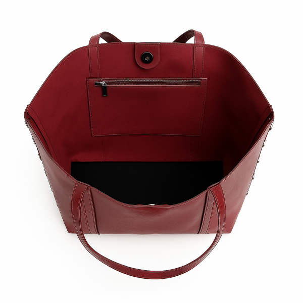 Zımba Detaylı Omuz Ve Kol Çantası Monica Deri Bordo