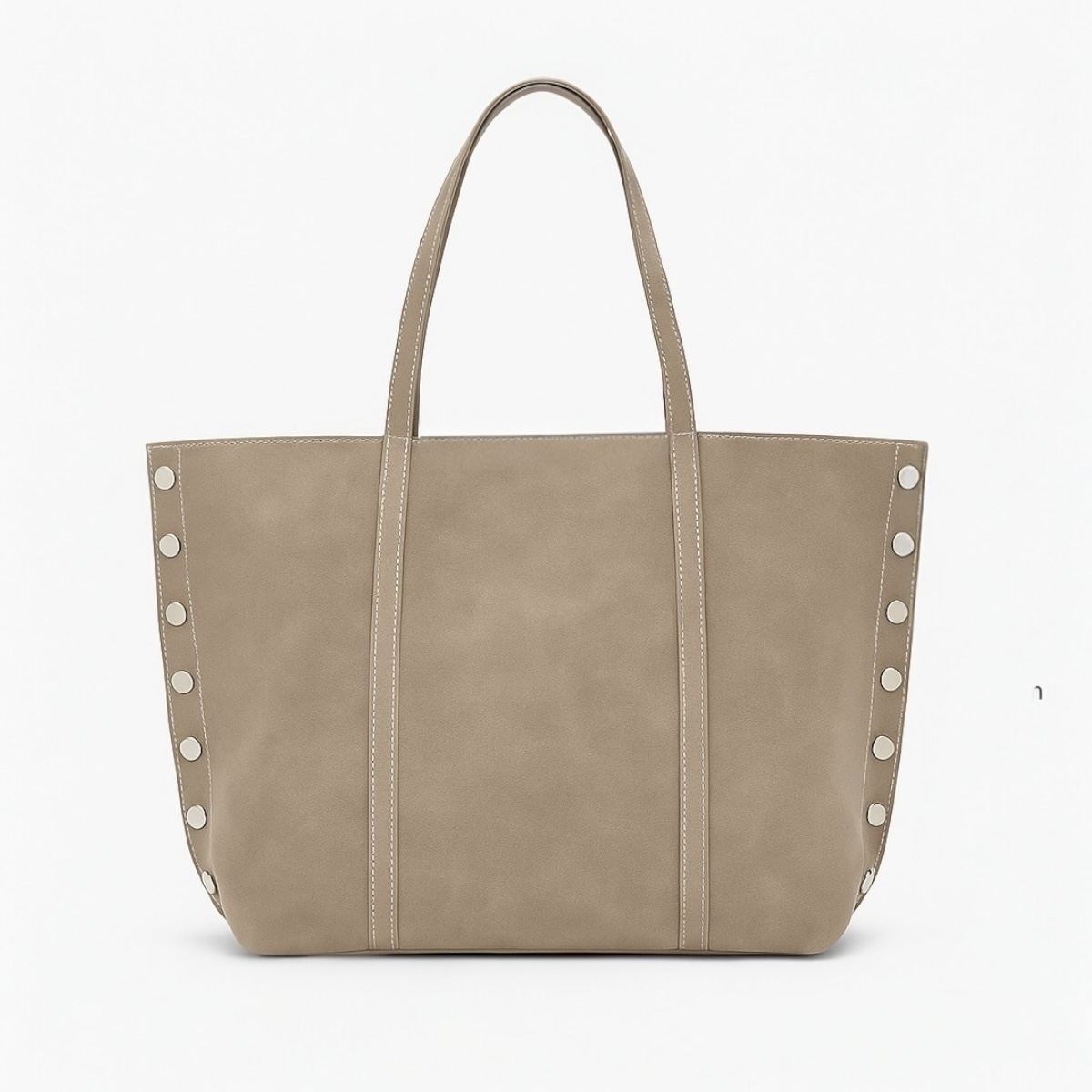 Zımba Detaylı Omuz Ve Kol Çantası Monica Süet Vizon