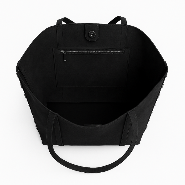 Zımba Detaylı Omuz Ve Kol Çantası Monica Süet Siyah