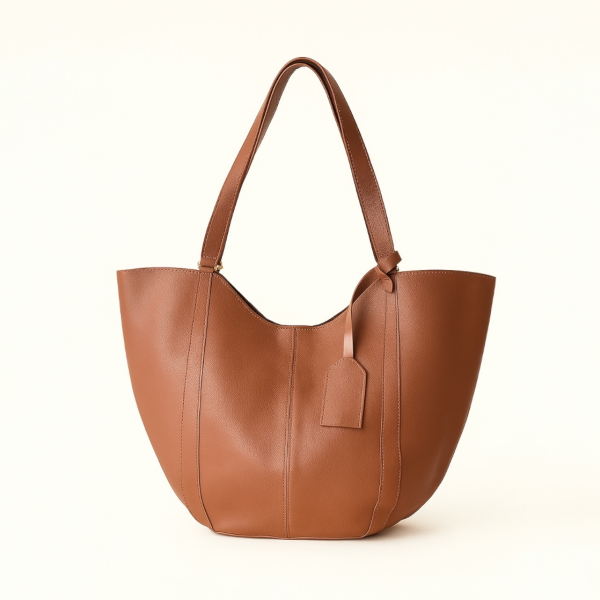 Kese Detaylı Deri Omuz Ve Kol Çantası Taba Ladin