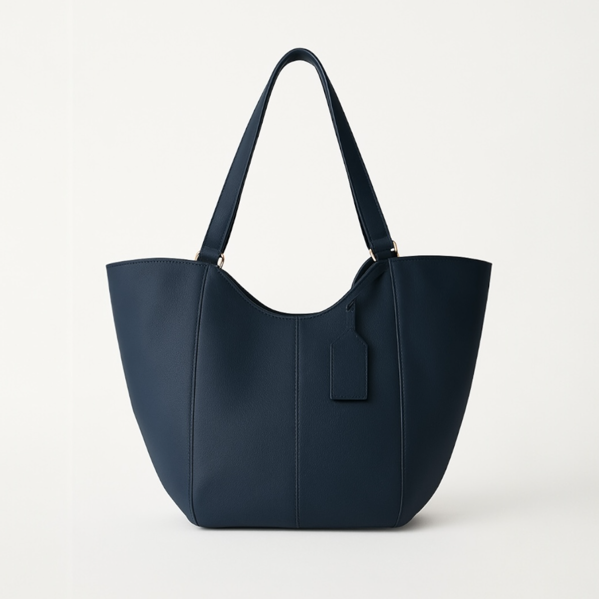 Kese Detaylı Deri Omuz Ve Kol Çantası Lacivert Ladin