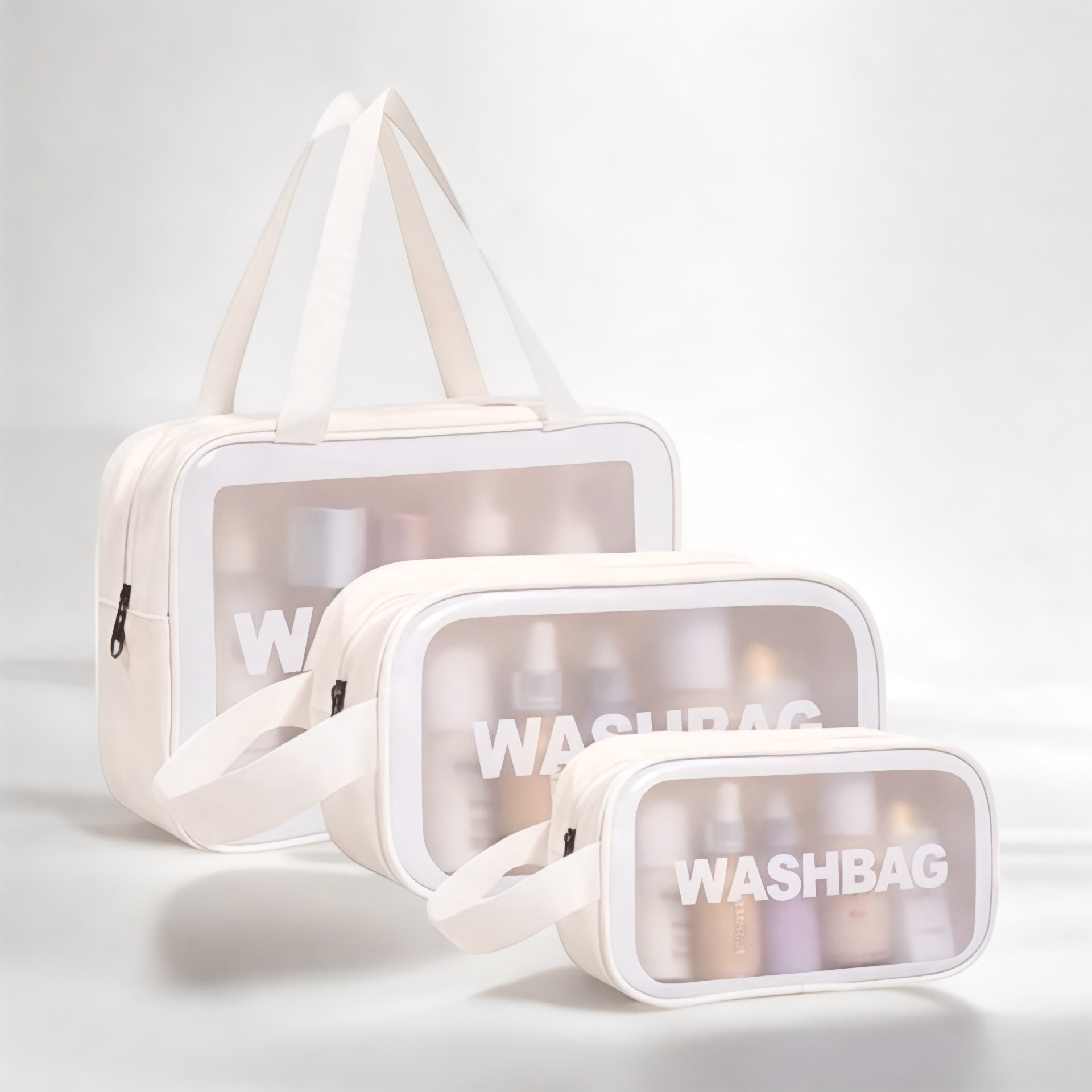 WASH BAG 3X ÇANTA SETİ BEYAZ