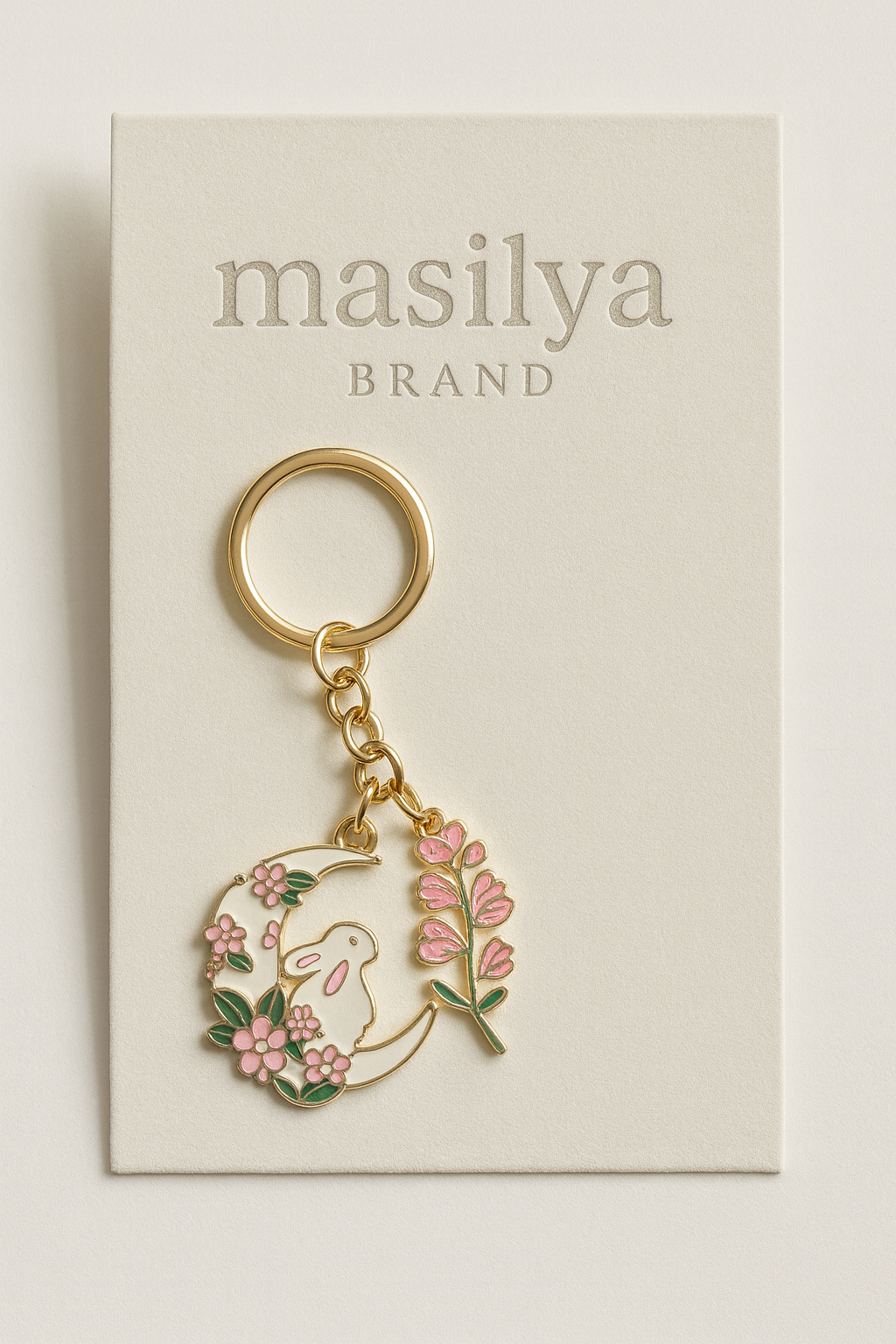Tavşan ve Çiçek Detaylı Anahtarlık