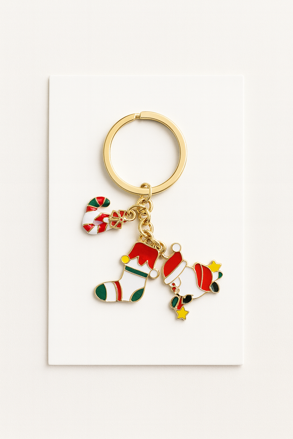 Yeni Yıl Temalı Noel Baba Figürlü Anahtarlık