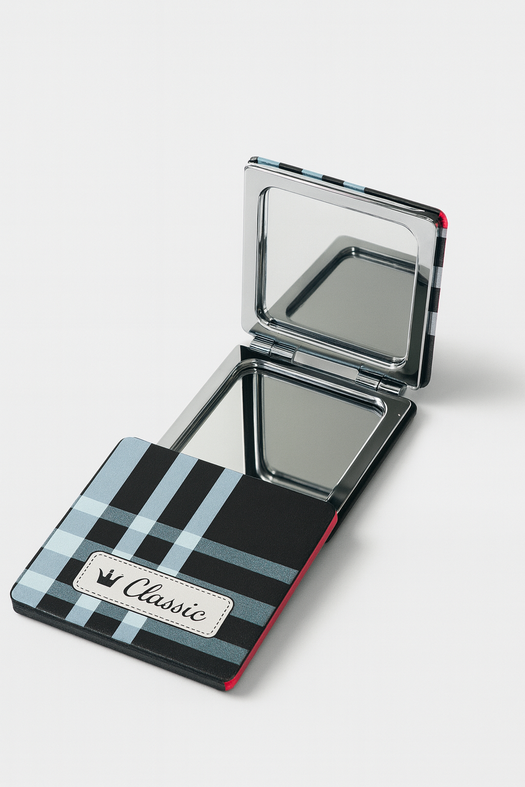 Ekose Detaylı Ayna Siyah