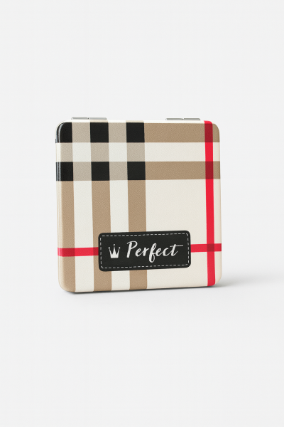 Ekose Detaylı Ayna Krem