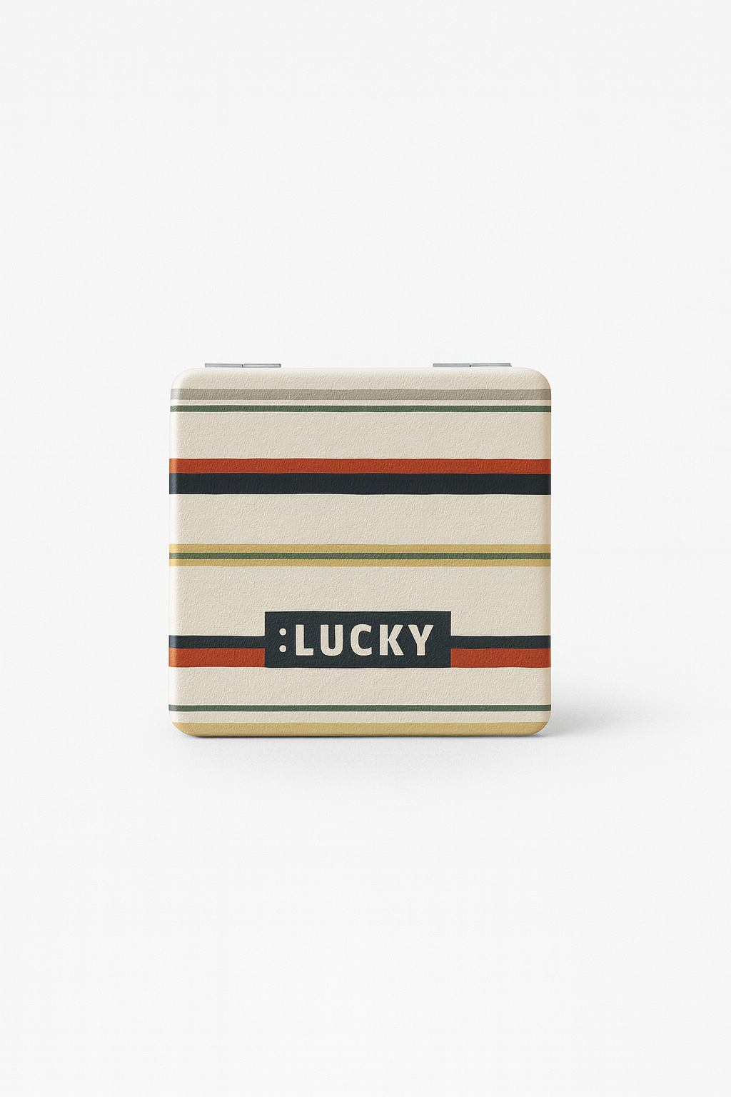 Çizgili Lucky Ayna Bej