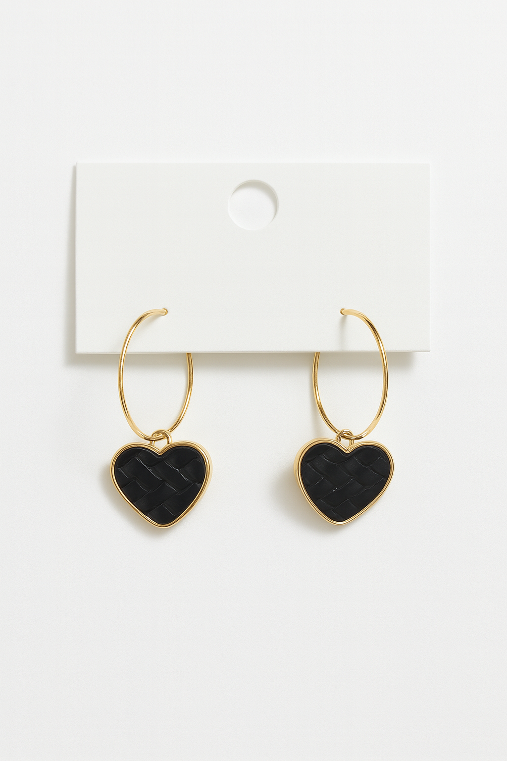 Gold Kalpli Siyah Küpe