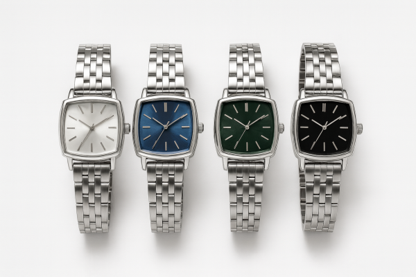 Retro Kare Kadran Minimal Özel Kutulu Gümüş Kadın Kol Saati Siyah