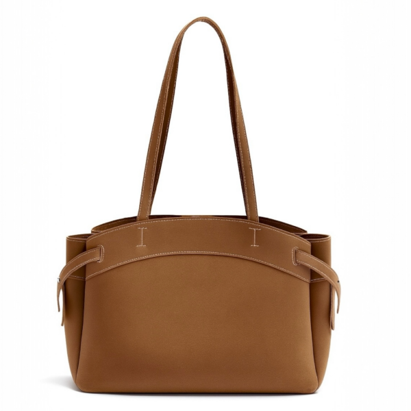 Makyaj Çanta Hediyeli Dikiş Detaylı El ve Kol Çantası Taba Süet Nova