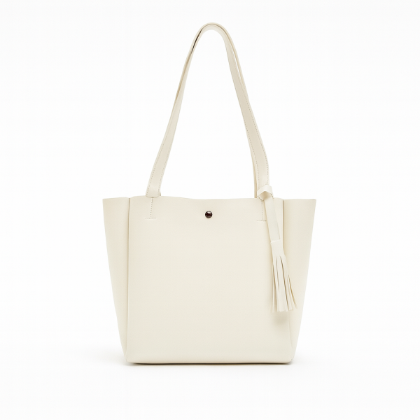 3 Bölmeli Omuz Çantası Rio Açık Krem