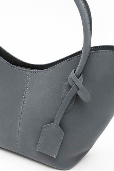 Alina Shopper Süet Omuz Çantası Gri