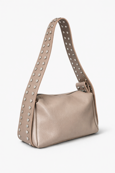 ZIMBA DETAYLI OMUZ ÇANTASI BİANCA DERİ BEJ