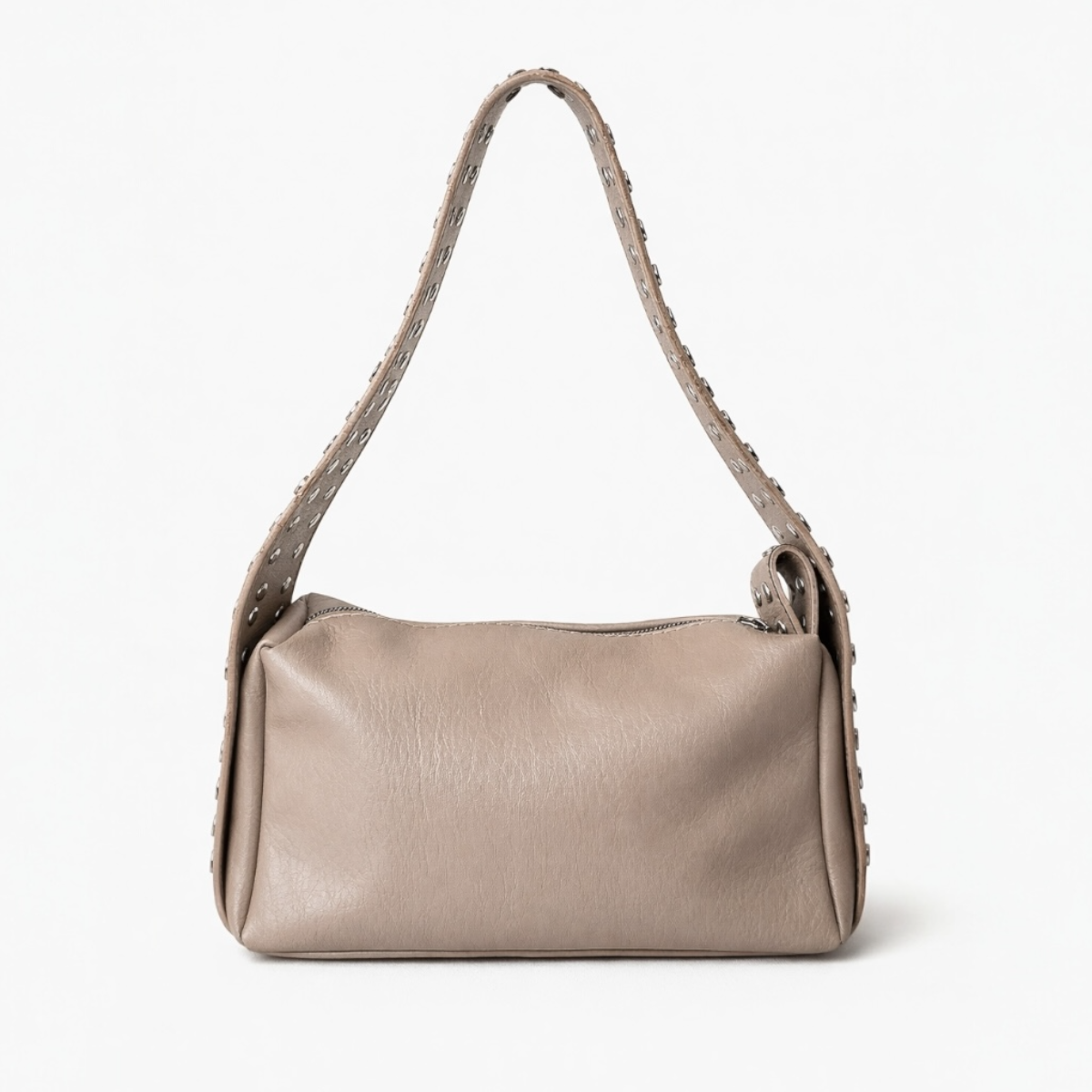 ZIMBA DETAYLI OMUZ ÇANTASI BİANCA DERİ BEJ