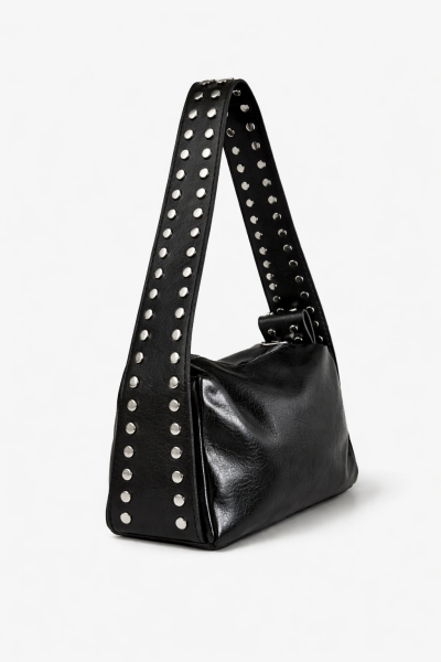 ZIMBA DETAYLI OMUZ ÇANTASI BİANCA DERİ SİYAH