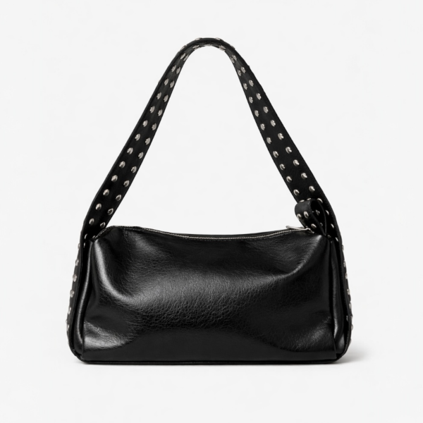 ZIMBA DETAYLI OMUZ ÇANTASI BİANCA DERİ SİYAH