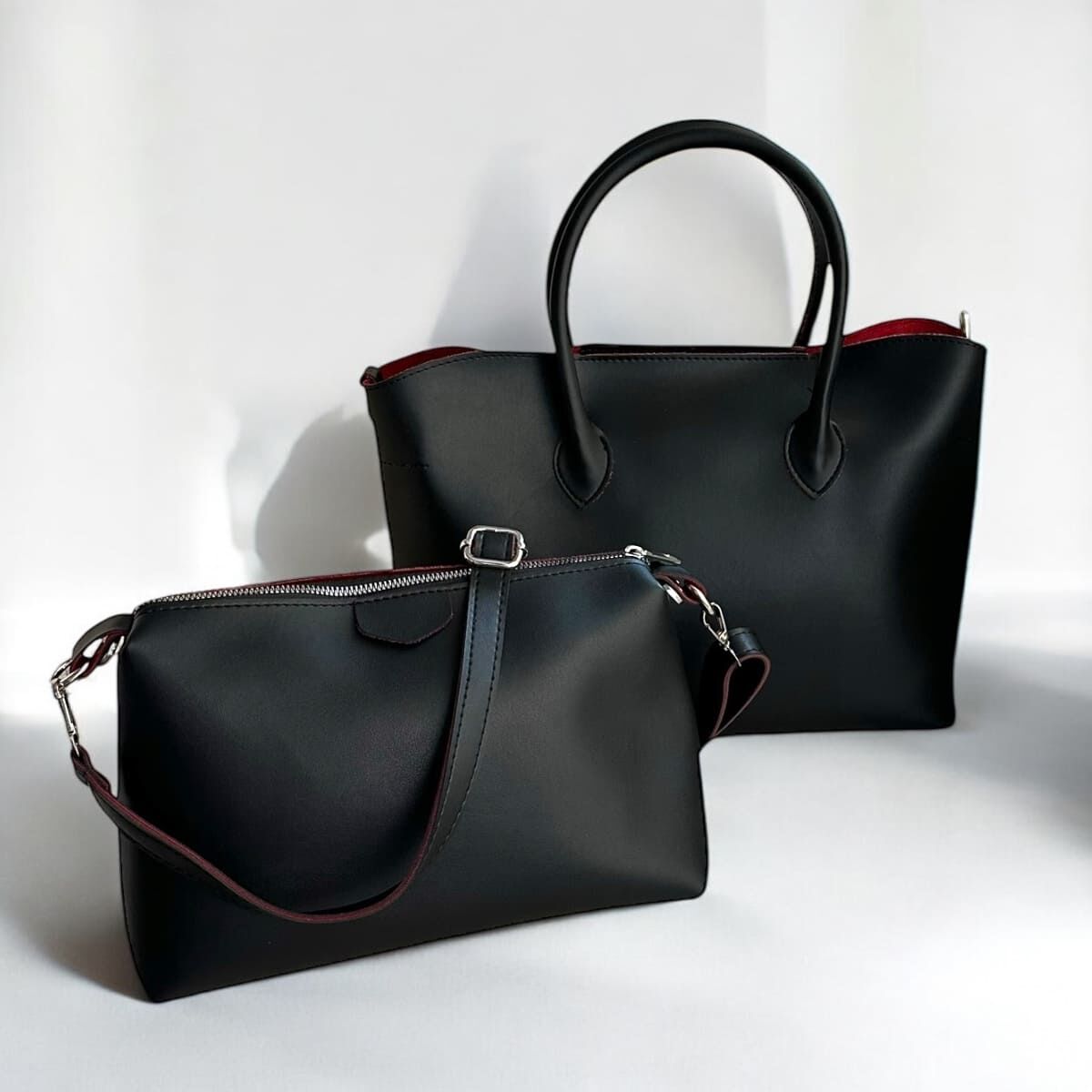 Premium Kalite 2'li Çanta Seti Femme Siyah
