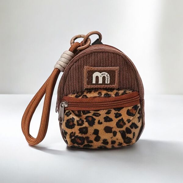 Leopar Desenli Mini Çanta Charm