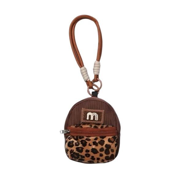 Leopar Desenli Mini Çanta Charm