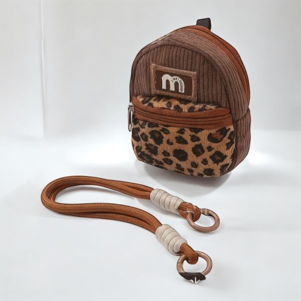 Leopar Desenli Mini Çanta Charm
