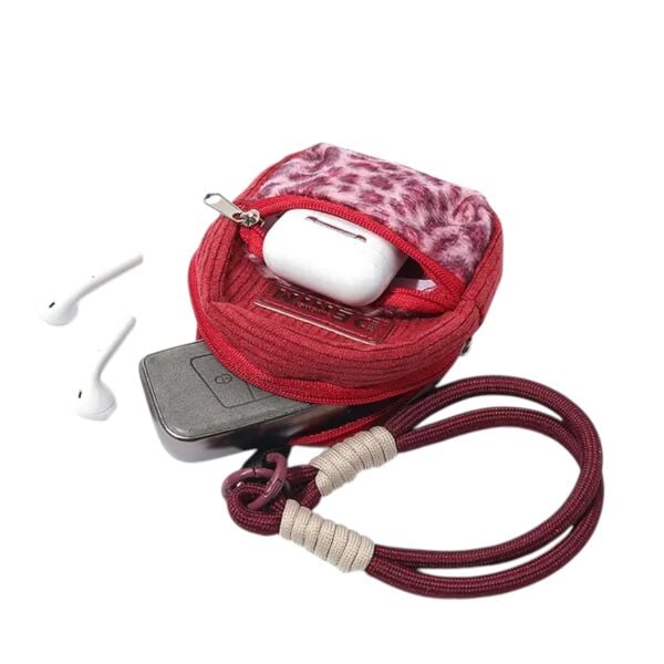 Leopar Desenli Mini Çanta Charm